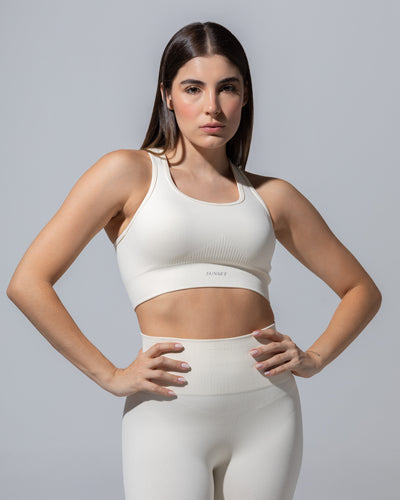The Cream Set: seamless bra top and legging in cream