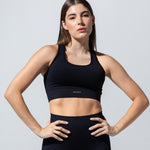 The Black Set: seamless bra top and legging in jet black